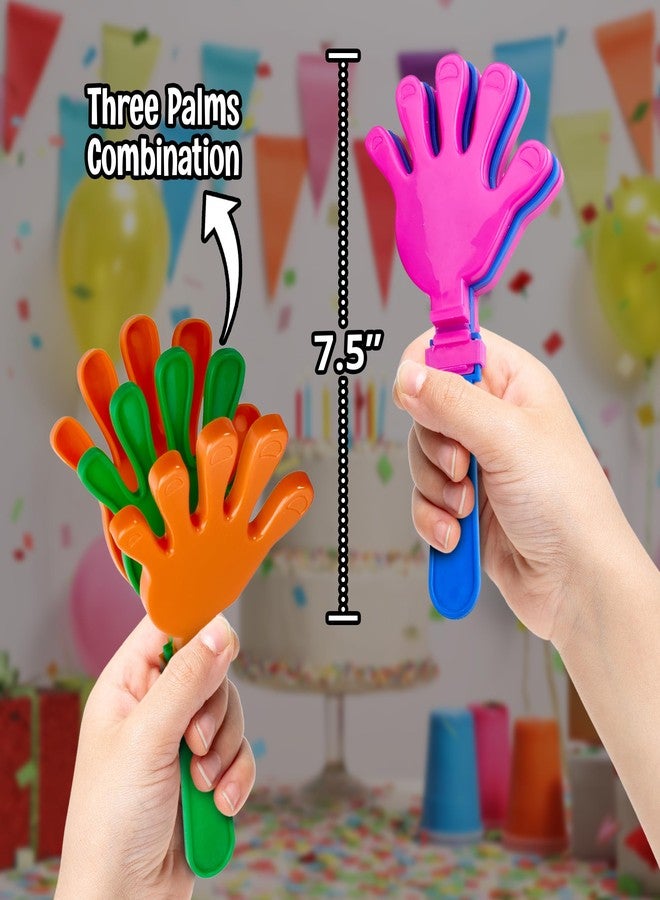 Playbees Colorful Hand Clappers - 12 Pack - 7" Noisemakers for Ultimate Party Fun - Sporting Spectacles, Birthday Extravaganzas, and Graduation Celebrations - Image 2